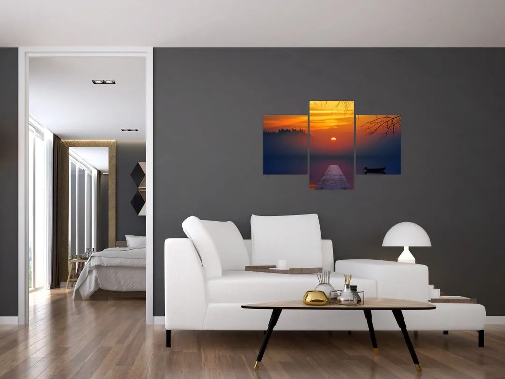 Tablou cu podul în apus de soare (90x60 cm)