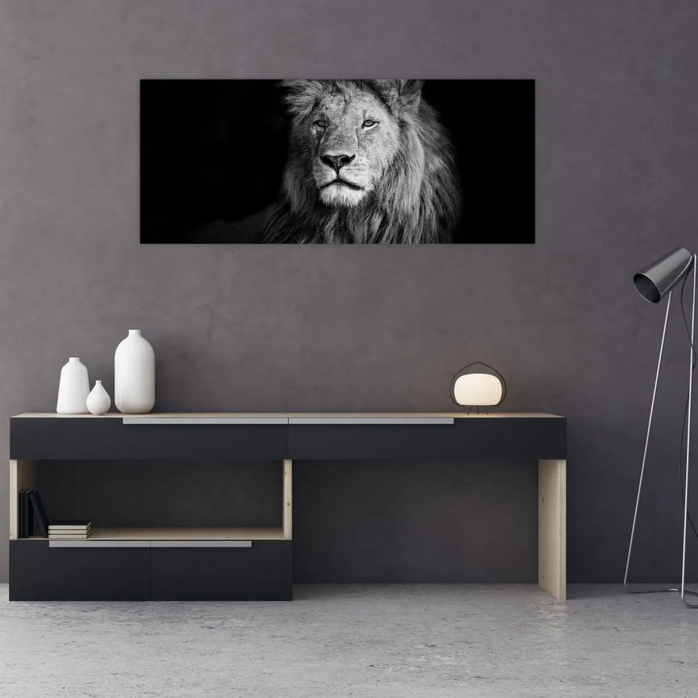 Tablou - Leu, alb și negru (120x50 cm)