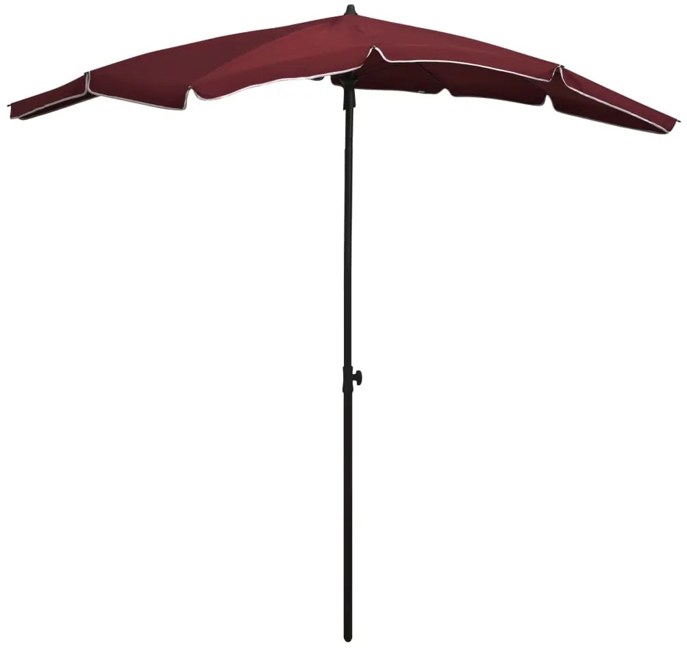 vidaXL Umbrelă de grădină cu stâlp, roșu bordo, 200x130 cm