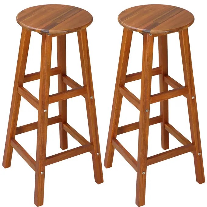 Deuba Set de 2 scaune de bar din lemn de agat