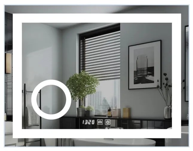 IREDA Oglindă de baie cu iluminare LED, 80 x 60 cm