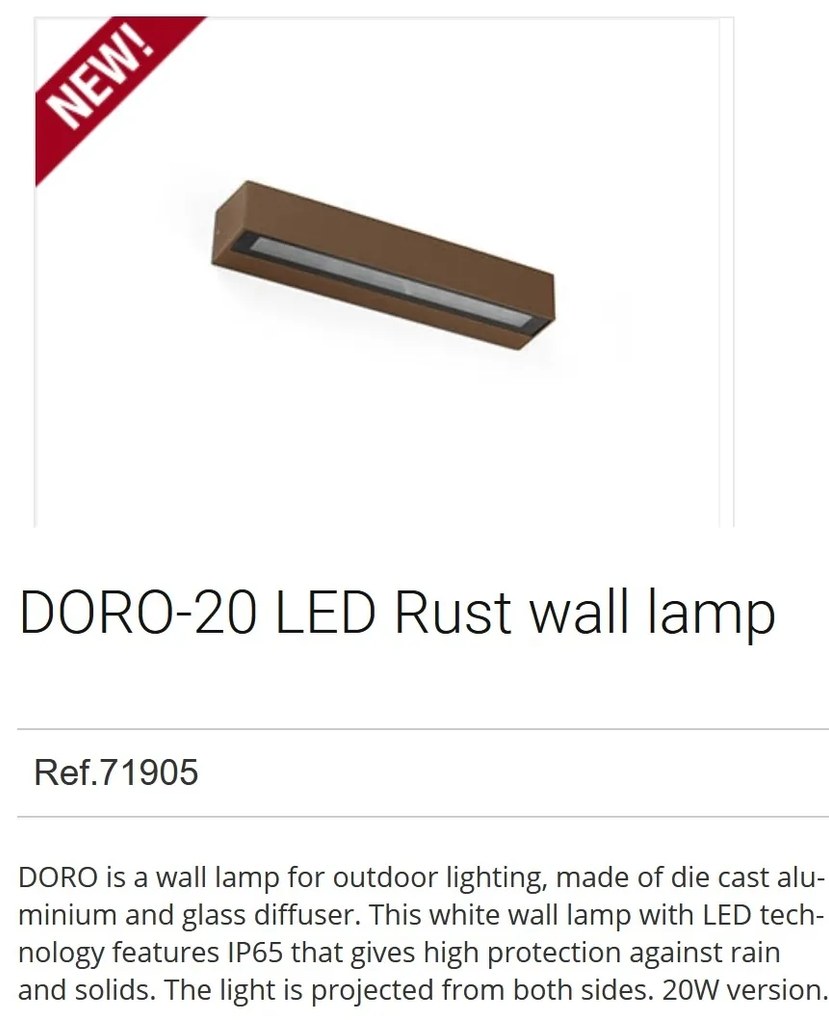 Aplica LED de exterior ambientala design modern IP65 DORO-20 maro