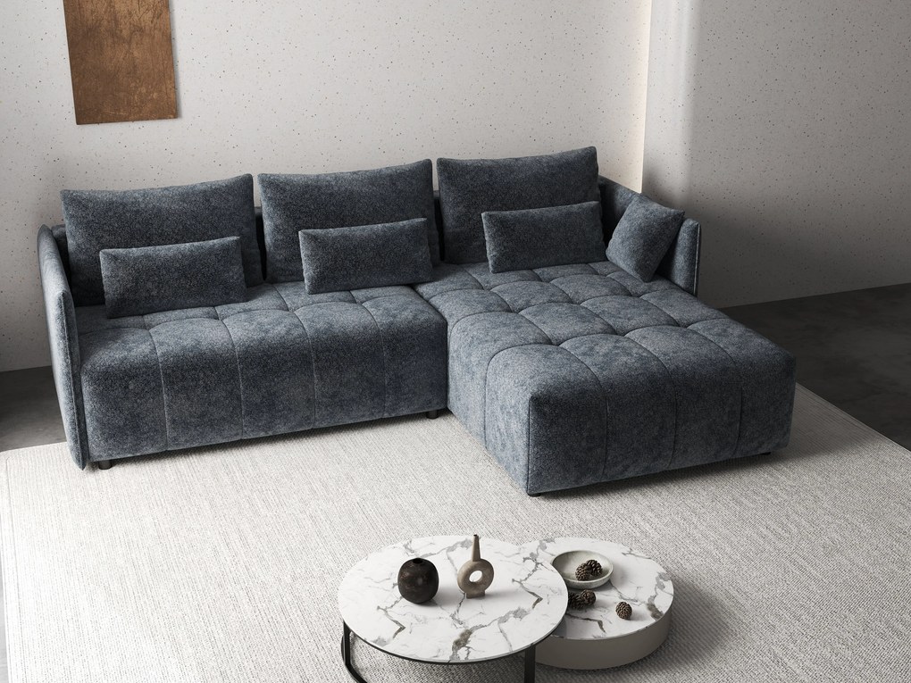 Colțar extensibil dumonde cu ladă de depozitare si sezut confortabil din spuma high-density, Malta Euphoria Grafit II 235x185 cm