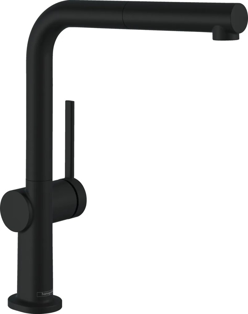 Baterie chiuveta bucatarie neagra cu dus extractibil Hansgrohe Talis M54 72808670 Negru mat