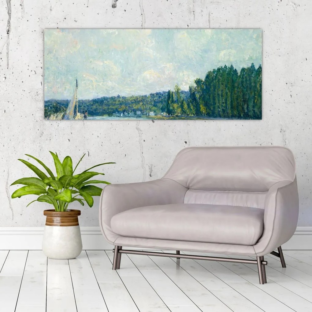 Tablou - Alfred Sisley, The Banks of the Oise, reproducere (120x50 cm)