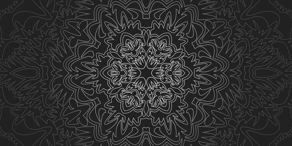 Tablou Mantala ornamentală în design alb-negru