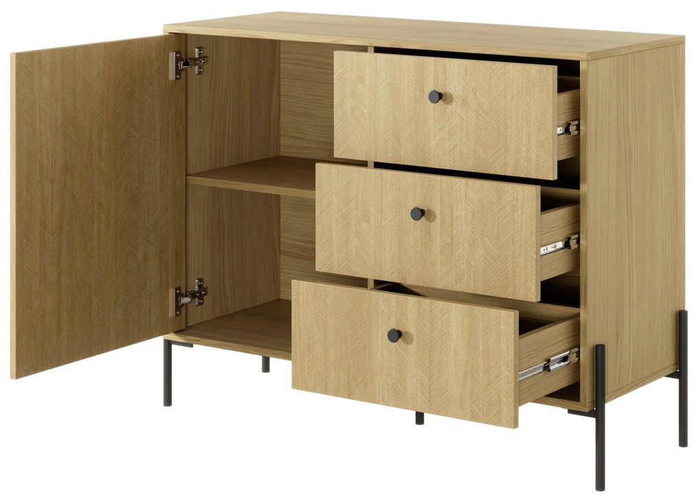 Comodă Scandia D3S (Stejar scandi + jedlička scandi). 1071388