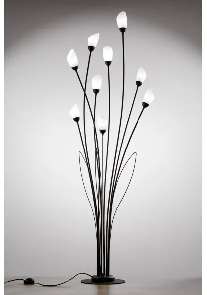 Jupiter 2058 - Lampă de podea GLORIOSA, 9 x G9, 14 W, 230 V, neagră