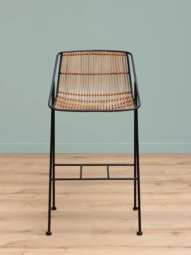 Scaun de bar din rattan, " Kuro "