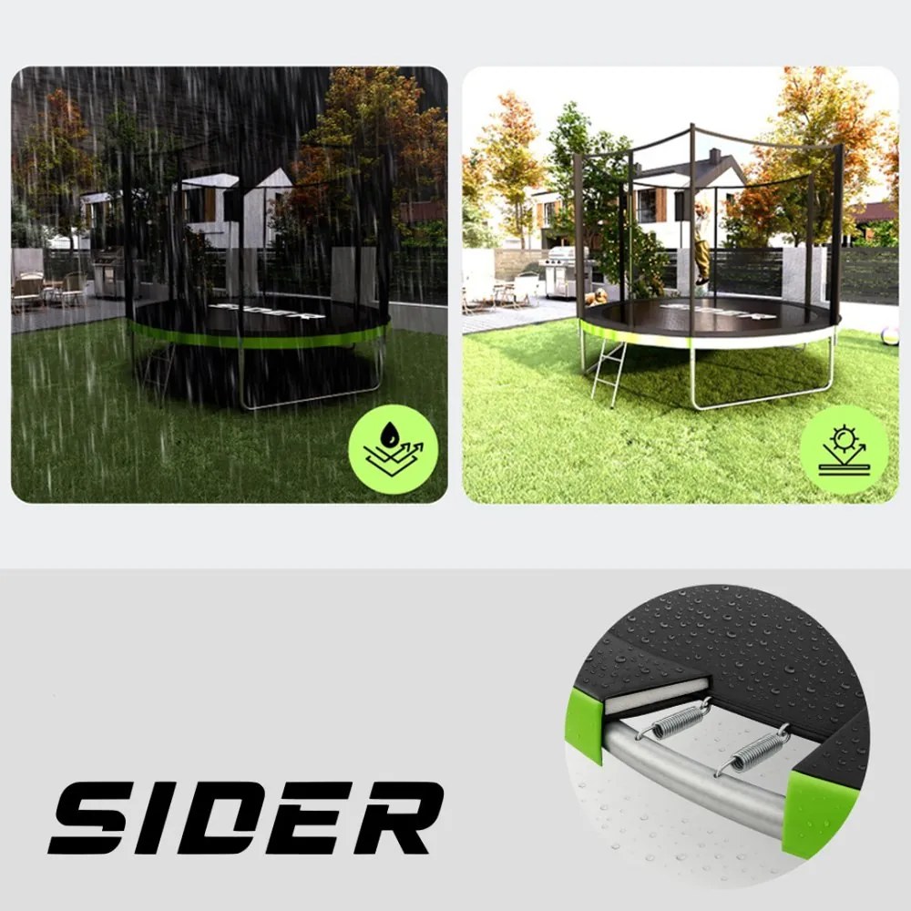 Trambulină de grădină pentru copii, plasă de protecție, construcție stabilă 8FT Ø 252 cm