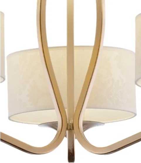 Brilagi - Lustră pe tijă SAPHIRE 3xE27/15W/230V Ø 66 cm crem/auriu/patină