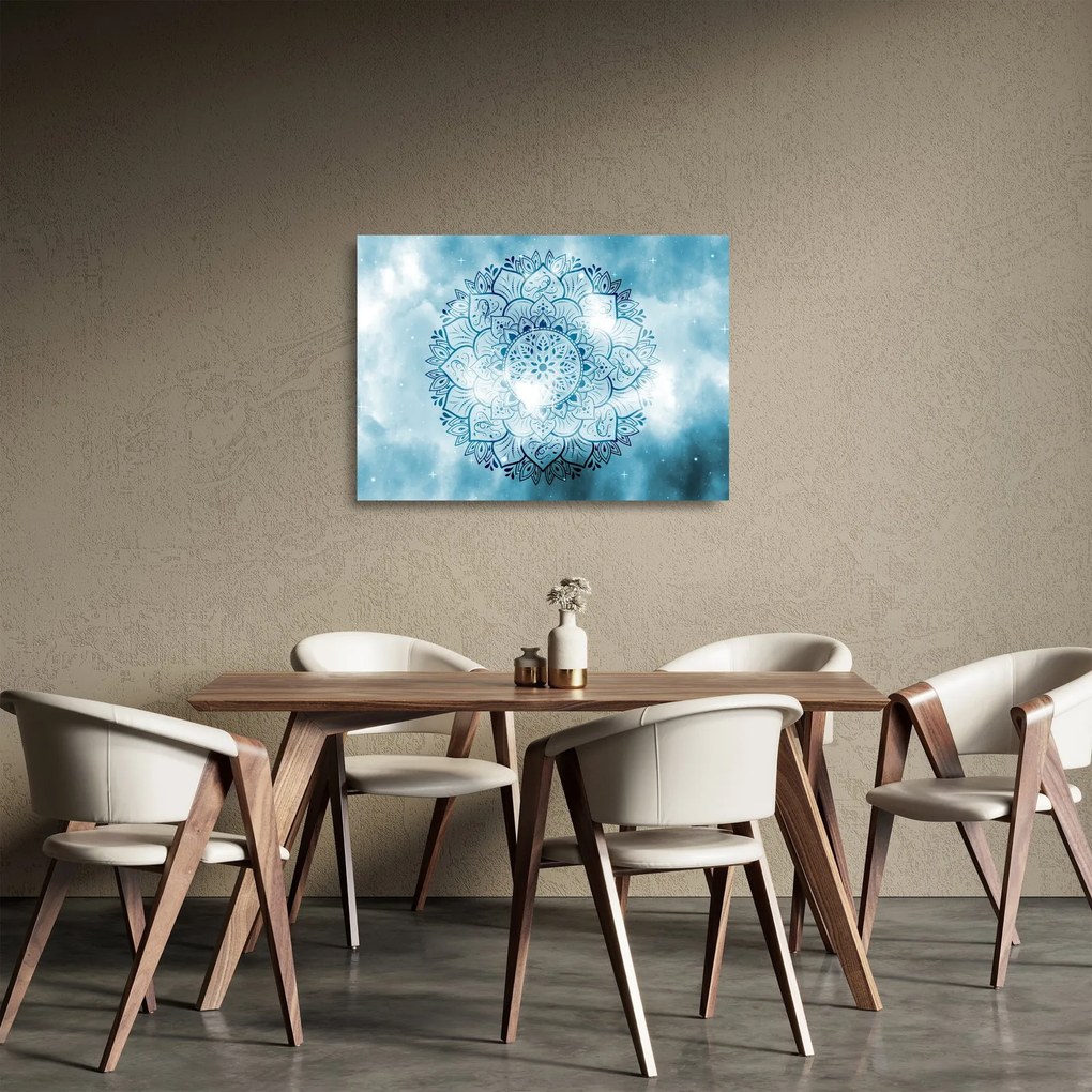 Tablou pe sticlă - Mandala cerească (70x50 cm)