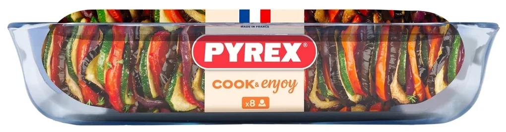 Tavă de copt din sticlă Pyrex 4,9 l, 40 x 27 x 7cm, L