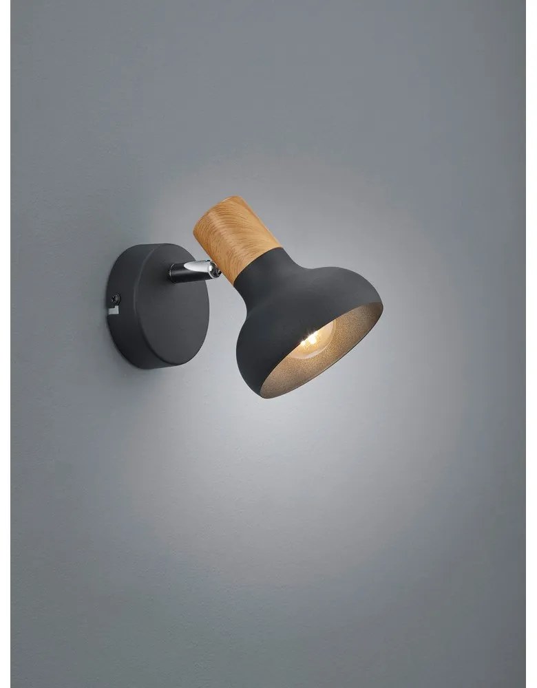 Aplică de perete negru-mat ø 10 cm Latika – Reality