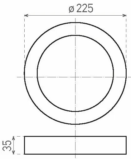 Plafonier LED FENIX 18W 230V 3800K, pr. 22,5 cm