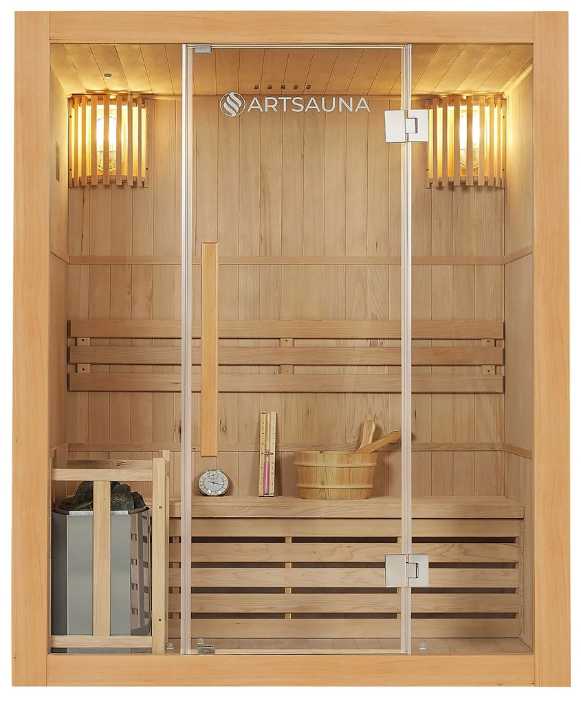 Tradičná saunová kabína / fínska sauna Tampere 150 x 110 cm 4,5 kW