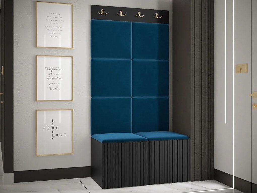 Mobilier hol Tewarota Slim IV (Negru + albastru) . 1104853