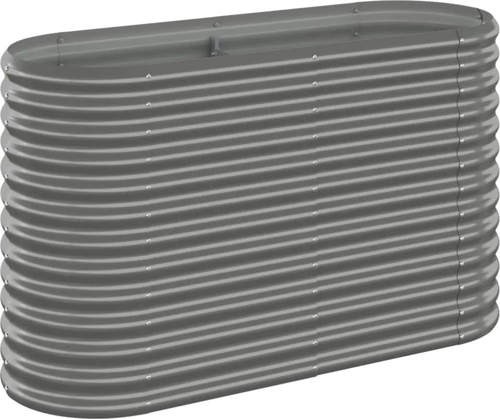 vidaXL Strat înălțat grădină gri 114x40x68cm oțel galvanizat