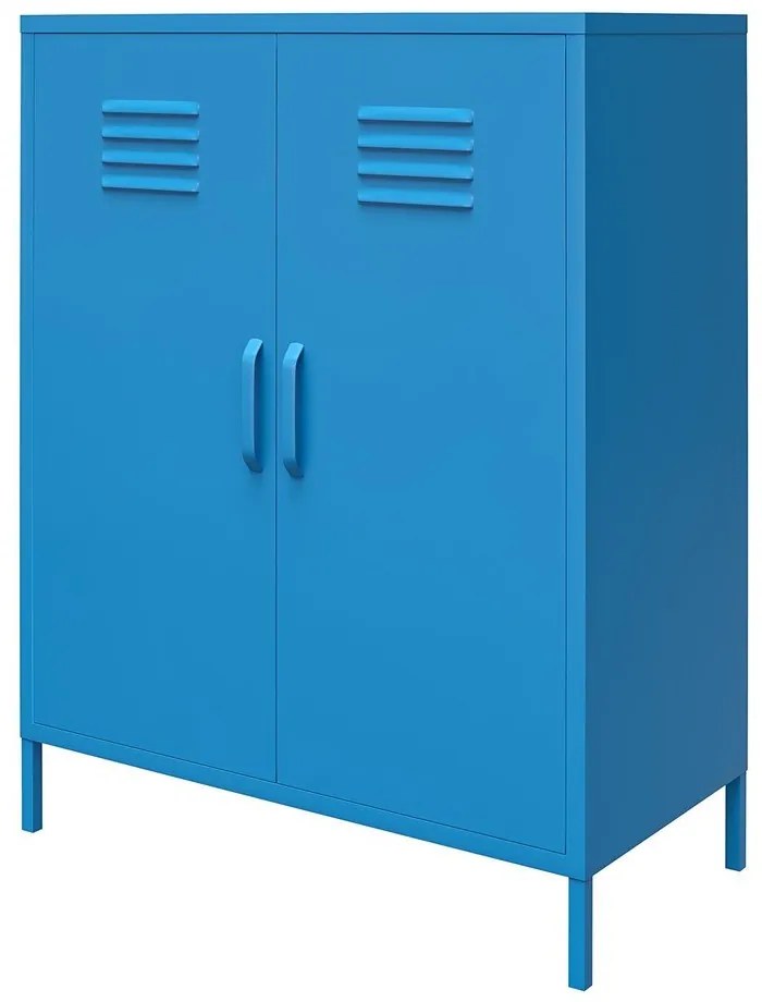 Dulap metalic albastru Novogratz Cache, 80 x 102 cm