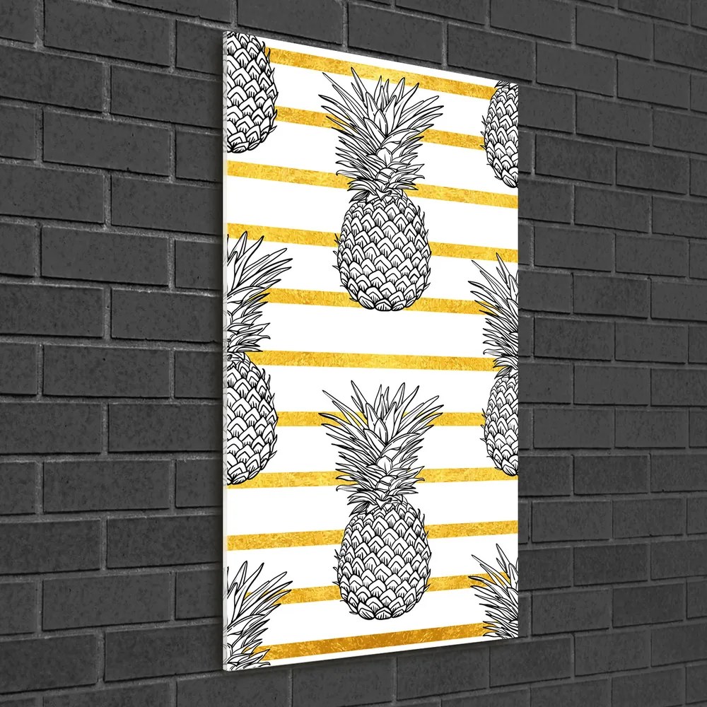 Tablou pe sticlă acrilică Benzi de ananas