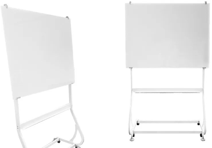 Tabla flipchart magnetica, pe roti, din sticla, 120x90 cm
