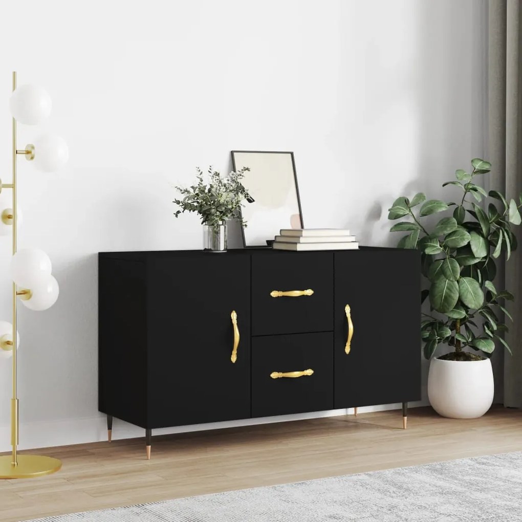 828149 vidaXL Dulap, negru, 100x36x60 cm, lemn compozit