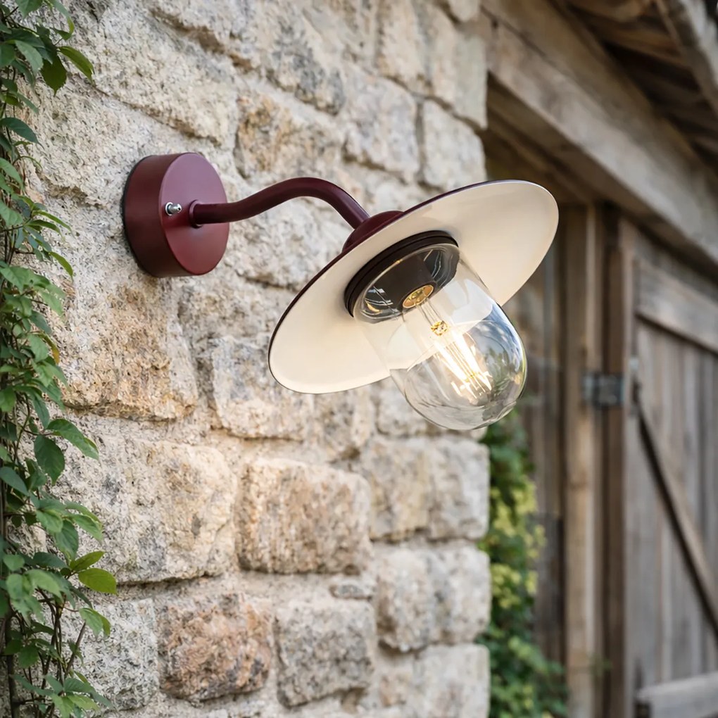 Lampă clasică de perete pentru exterior roșu închis IP44 - Munich