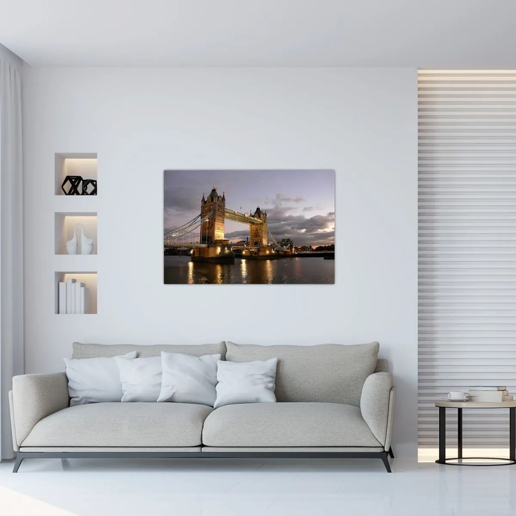 Tablou - Tower Bridge la noapte (90x60 cm)