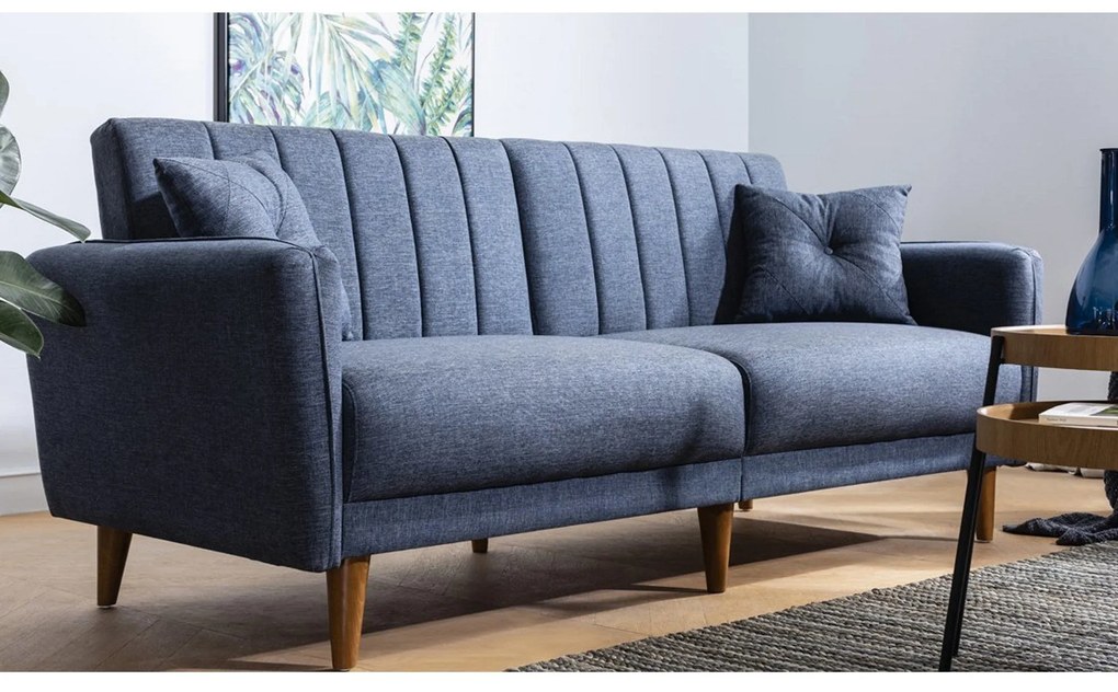 Canapea extensibilă cu 3 locuri Aqua-Dark Blue Albastru inchis