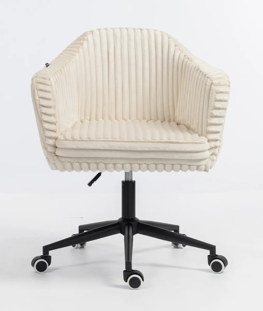 HR832K Scaun Cappuccino Teddy Cord cu Bază Neagră