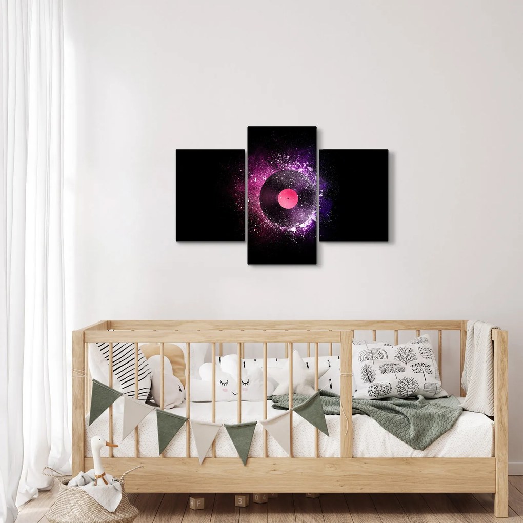 Tablou - Disc de vinil roz-violet (90x60 cm)