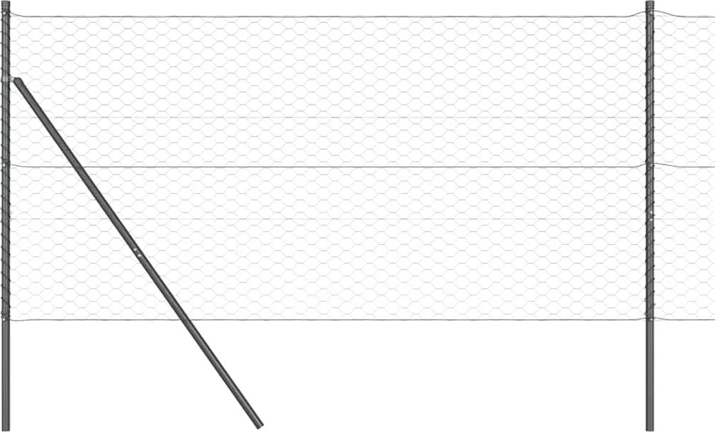 vidaXL Stâlp de gard. Gri 10 x 1,4 m (plasă de 50 mm) Oțel și PVC