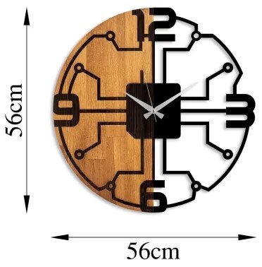 Ceas de perete d. 56 cm 1xAA lemn/metal