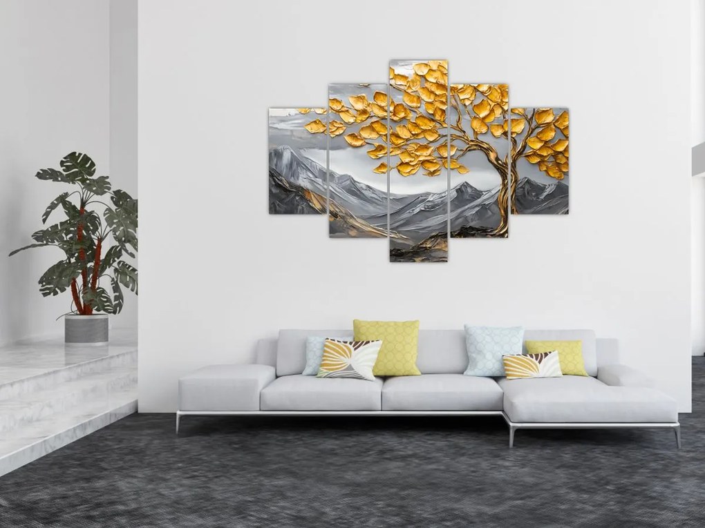 Tablou – Arbore cu frunze aurii (150x105 cm)