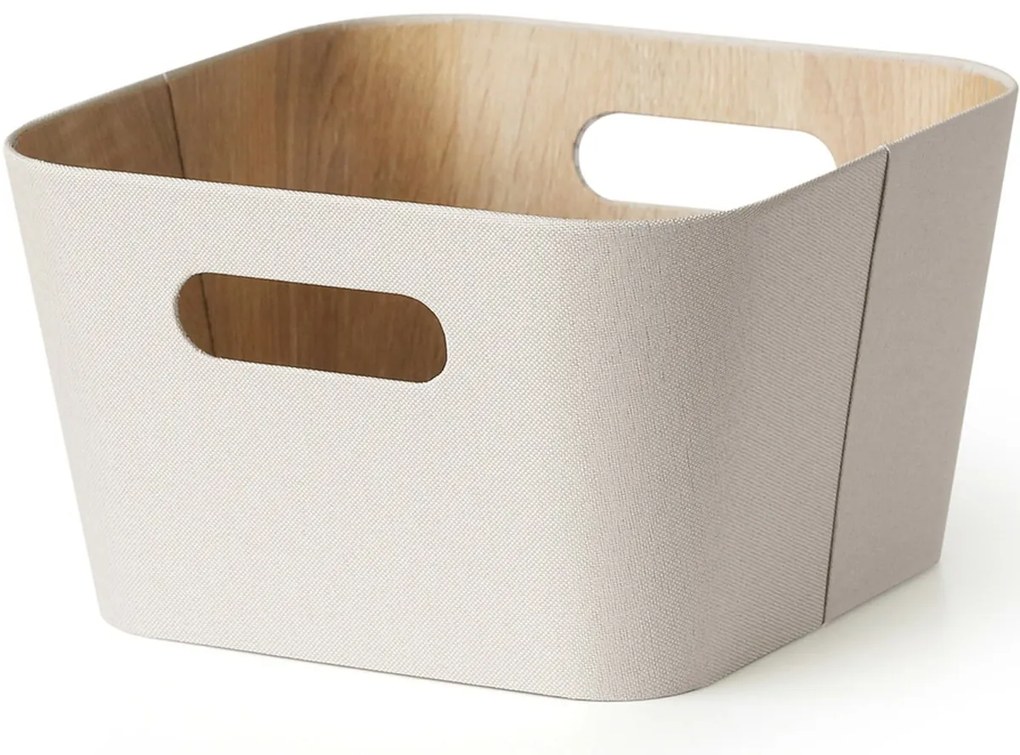 Set de 2 coșuri de depozitare Kitchisimo 27 × 27 ×16 cm, crem, M