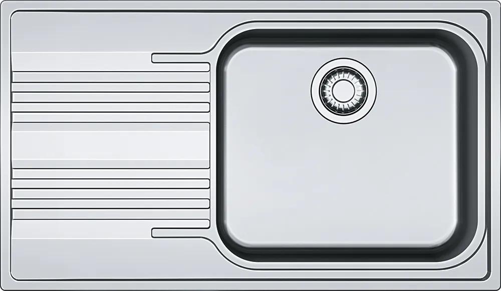 Chiuveta bucatarie Franke Smart SRX 611-86 LB, slim, picurator stanga, 860x500mm, inox lucios