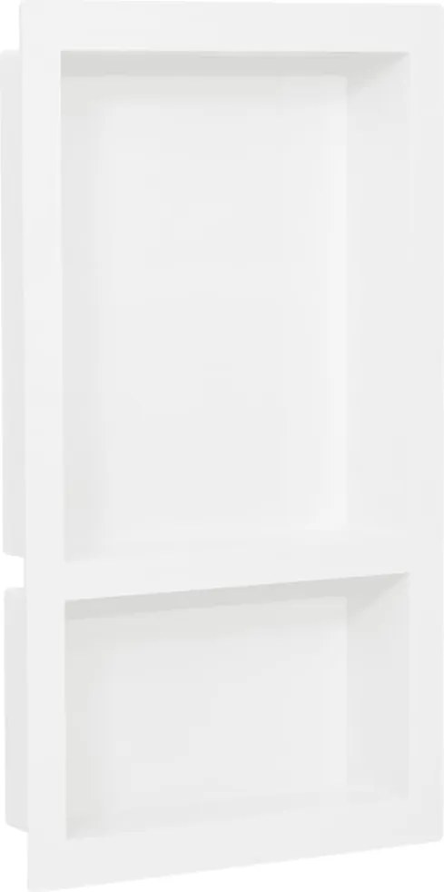 vidaXL Nișă de duș, 2 compartimente, alb lucios, 41x69x9 cm