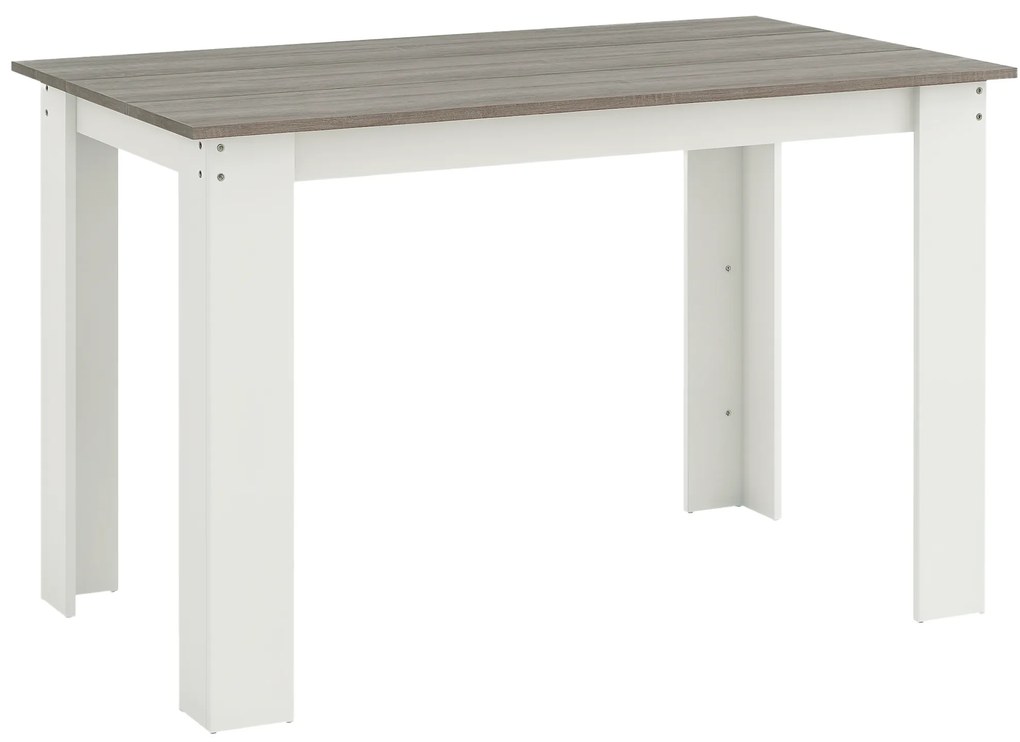 HOMCOM Masă Modernă de Dining pentru 4-6 Persoane 120x69x75 cm Gri și Alb | Aosom Romania