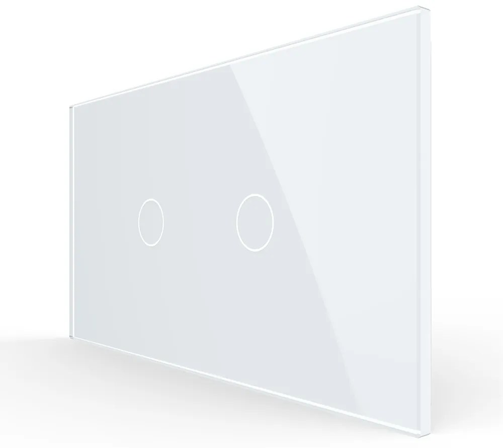Intrerupator Simplu + Simplu cu Touch LIVOLO cu Rama Din Sticla, Standard Italian, 4M
