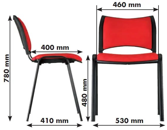 Scaun de conferinta SMART - picioare negre, verde