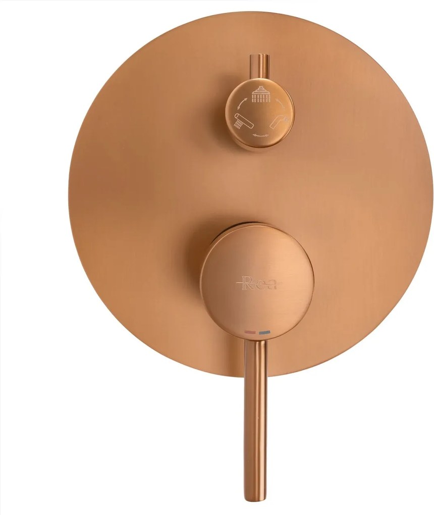 Set de duș incastrat Rea Lungo Copper Brush Auriu cu BOX
