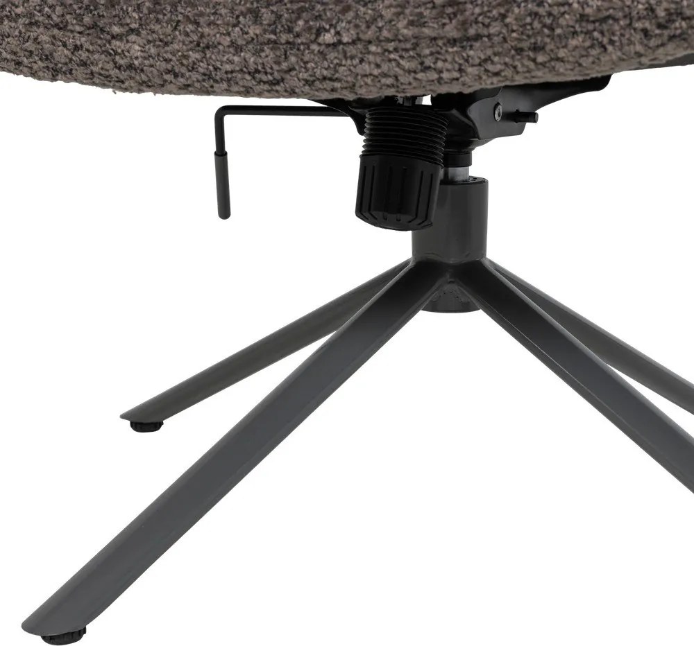 Fotoliu maro pivotant cu tapițerie din țesătură bouclé Soren – WOOOD