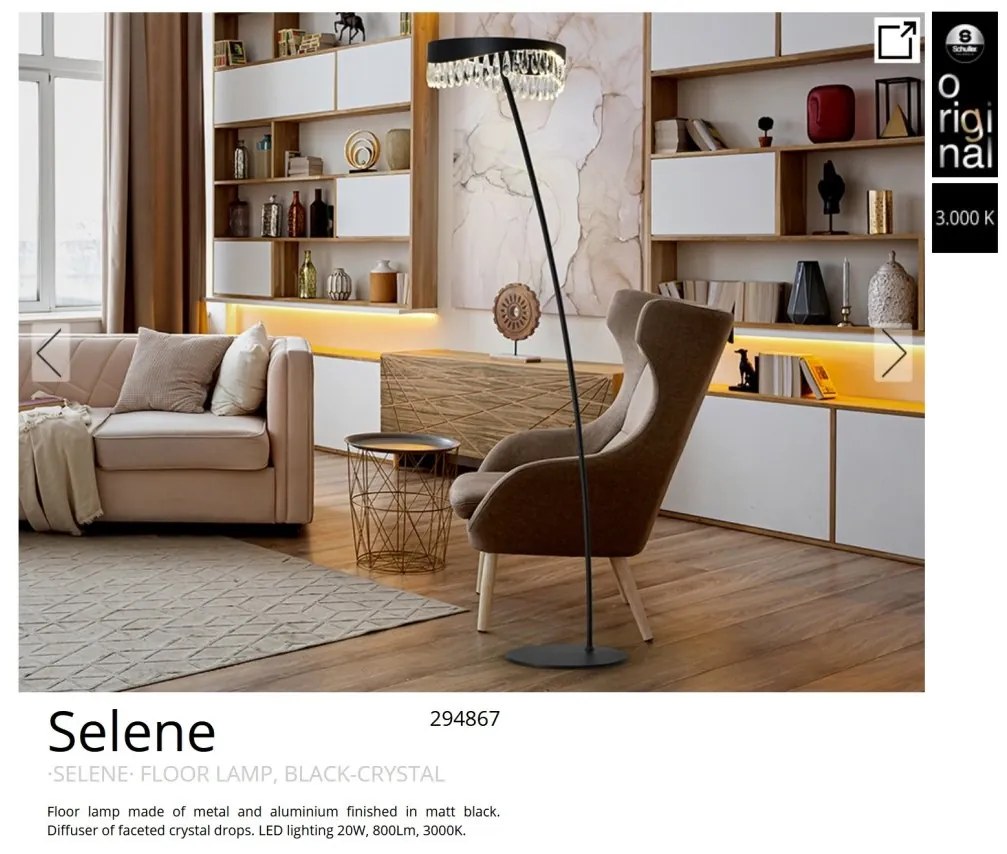 Lampadar LED / Lampa de podea design elegant Selene