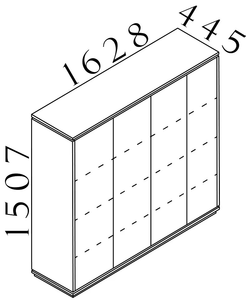 Dulap înalt Creator 162,8 x 44,5 x 150,7 cm, antracit / alb