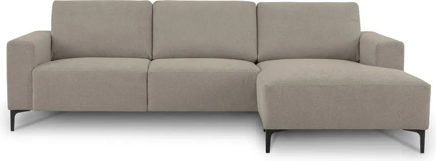 Colțar maro deschis cu tapițerie din chenille (cu colț pe partea dreaptă/cu șezlong) Fabian – Scandic