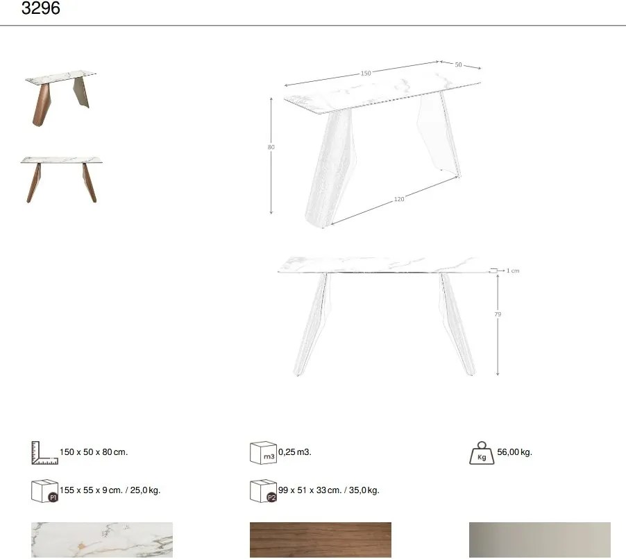 Consola design LUX Porcelain Marble