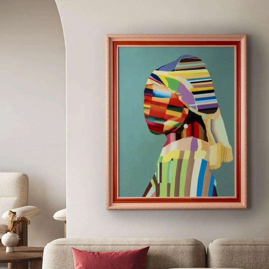 Tablou decorativ Joven con perla POP, 84x104cm