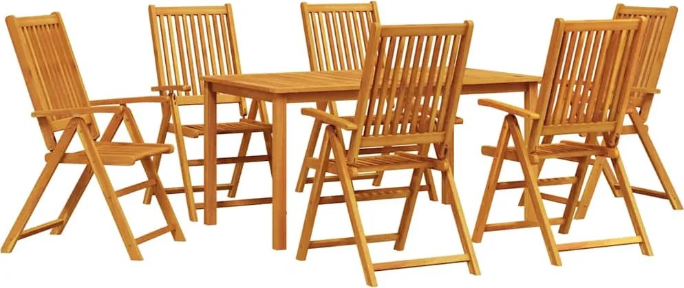 vidaXL Set de masă pentru grădină 7 pcs Maro Lemn Solid de Acacia