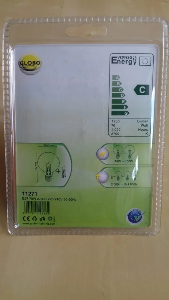 Bec economic Globo E27 70W, 2700K+ G9 11271 GL