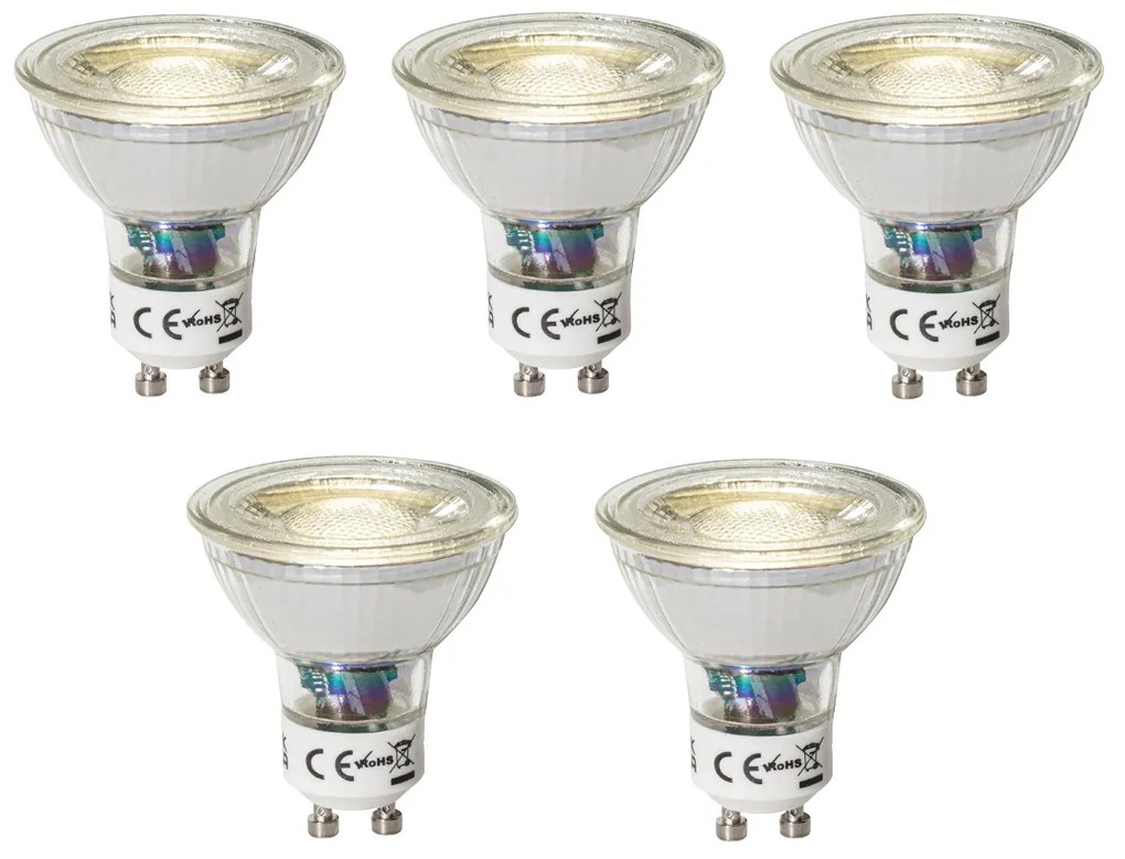 Set 5 becuri GU10 dimbare LED lamp 3W 200 lm 4000K